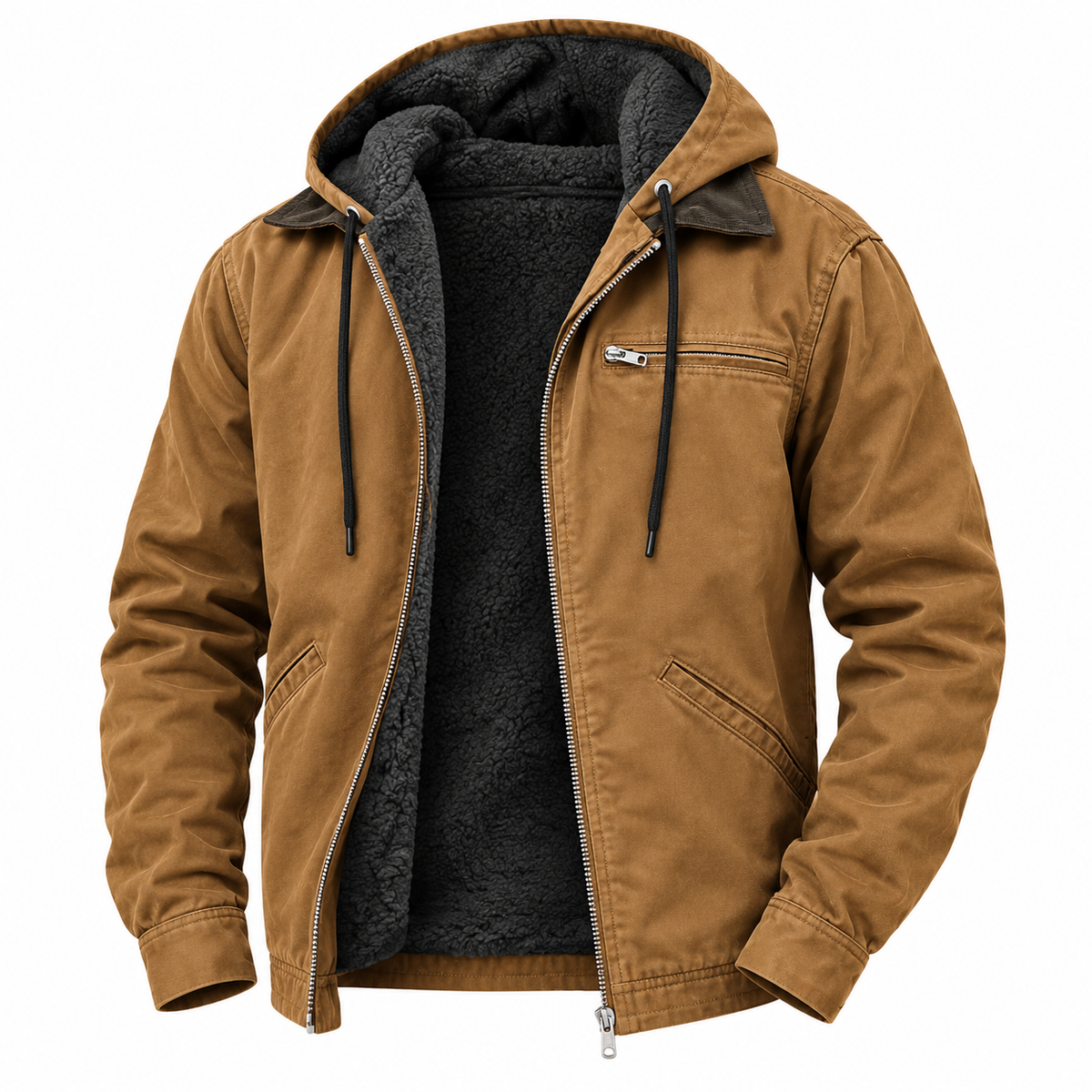 Men's Hooded Zip-Up Winter Jacket