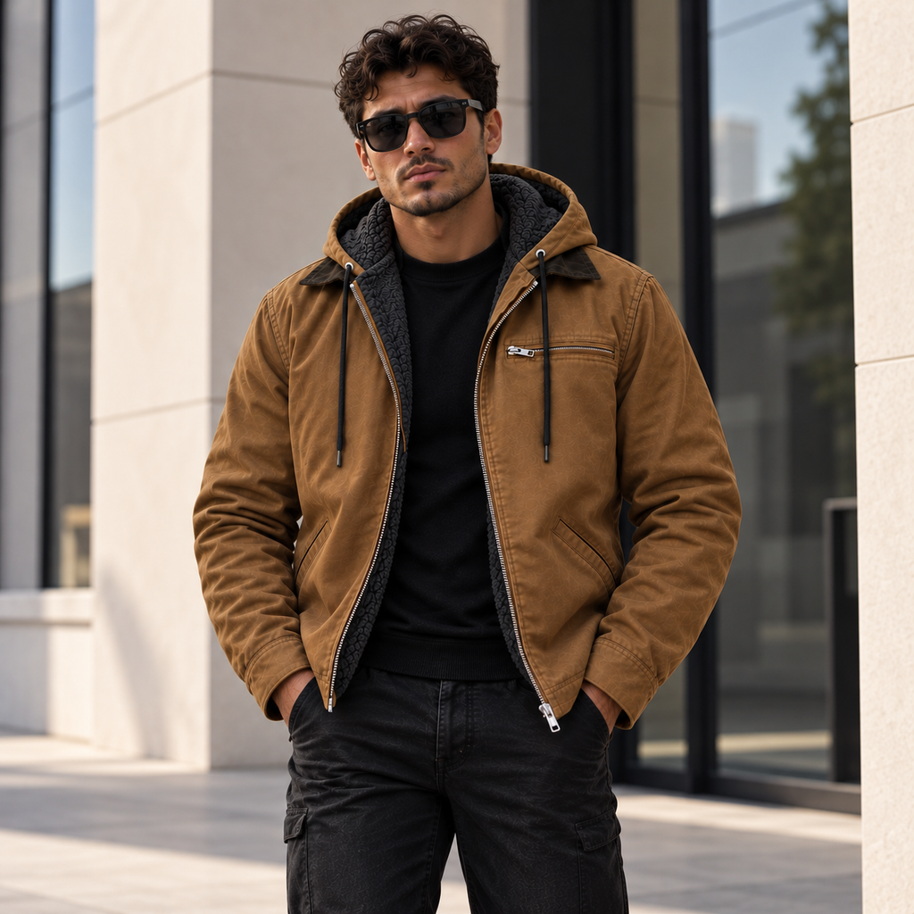 Men's Hooded Zip-Up Winter Jacket