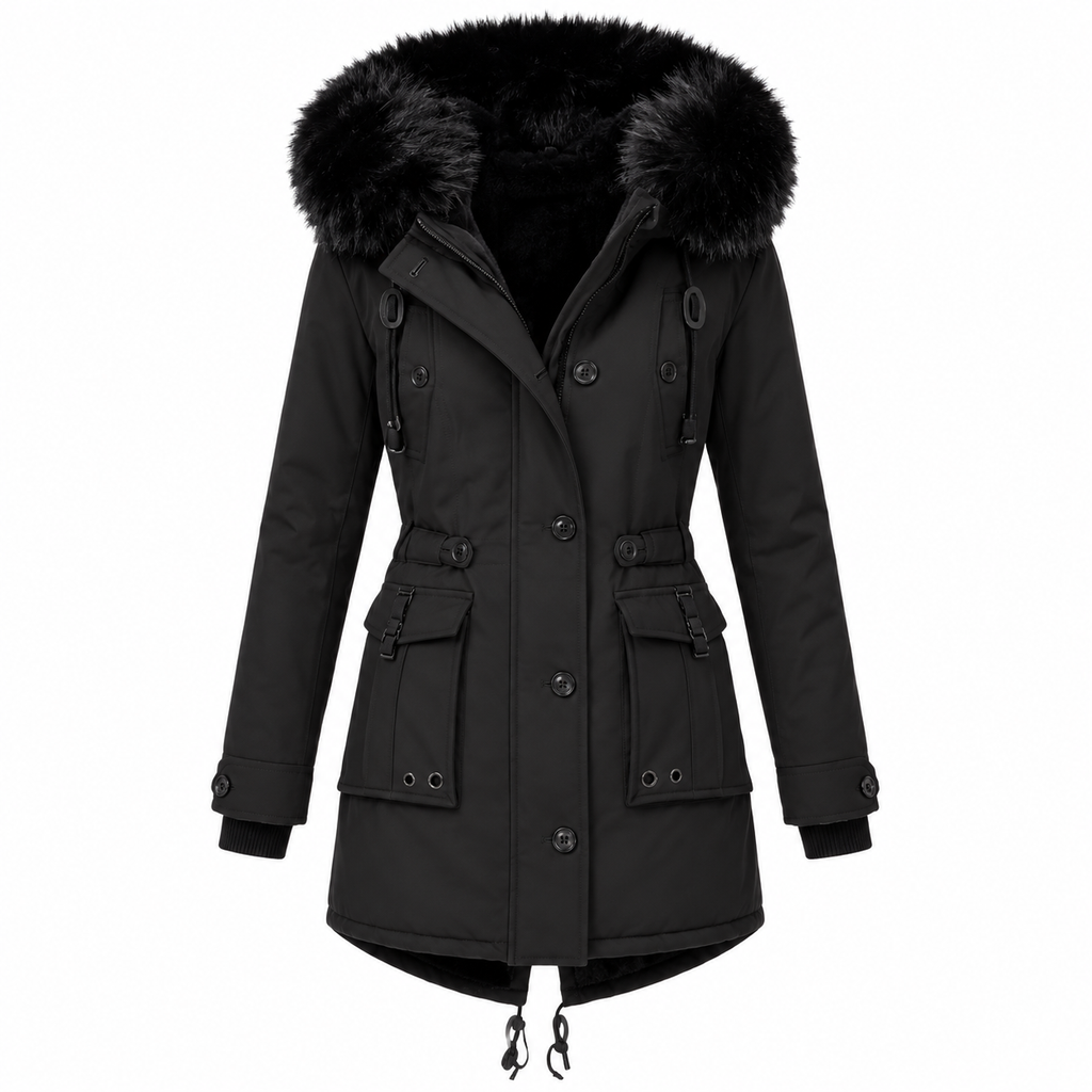 Women's Faux Fur Hooded Winter Parka Coat